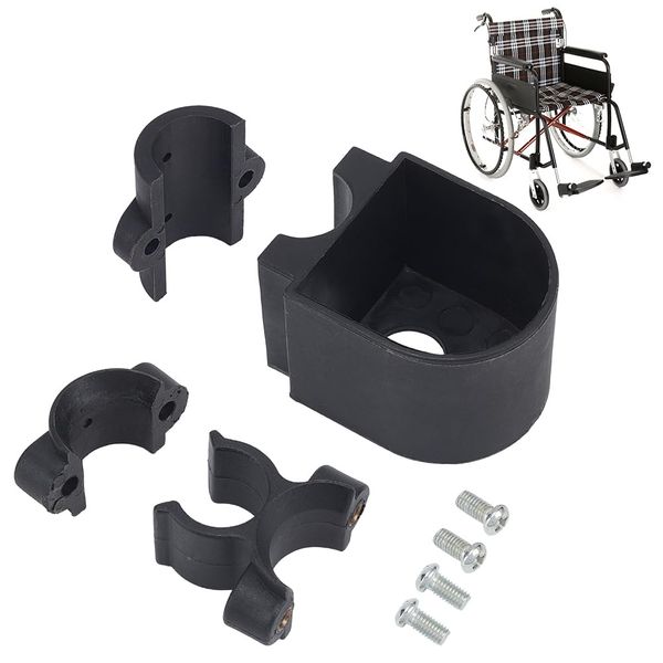 HOBBIESAY 1 Set Plastic Wheelchair Stick Holder Walking Cane Holder with Screw Wheelchair Walking Stick Rack Elderly Walkers Bracket Crutch Holder for Wheelchair Attachment Accessory