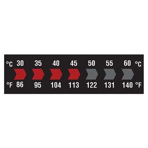 Digi-Sense AO-09035-51 Digi-Sense Reversible 7-Point Horizontal Temperature Label Black/Red (Pack of 10)