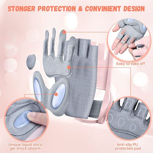 UTEBIT Gym Gloves for Women, Weight Lifting Workout Gloves with Wrist Support Rubber Padded Full Palm Protection, Breathable Training Gloves for Exercise, Fitness, Hanging,Pull-Ups, Dumbbell,Cycling