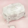 Personalised Silver Finish Small Antique Trinket Box