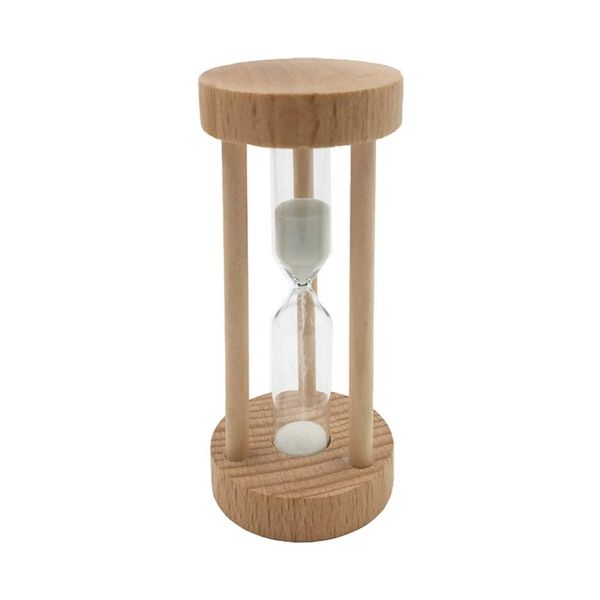 Office Clock Wooden Sand Hourglass Timer 3 Min Wood Frame Hourglass Sand Clock Timer for Office Kitchen Home Decor Desktop Decoration White Egg Timer