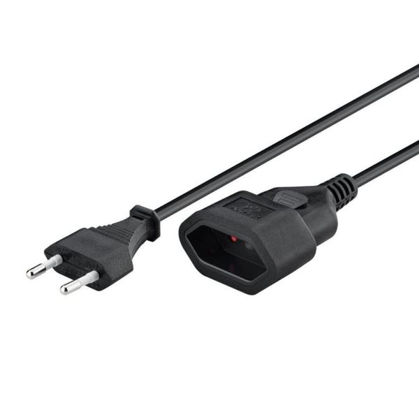 3m Stromkabel Verlängerung Netzkabel Verlängerungskabel Typ-C-Stecker Eurostecker auf Typ-C Euro Buchse TV PC Computer Beamer Lampe Monitor - Schwarz