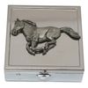 Horse Running Pill Trinket Box Chrome with Mirror Gift 189