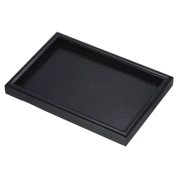 PATIKIL Wood Serving Tray 9x6 Inch, Rectangular Decorative Platter for Home Decor Kitchen Table Candle Holder, Black