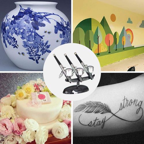 Mumusuki Airbrush Gun Holder, Plastic Air Brush Stand Station Stand Holds Three Airbrush Pens Accessories for DIY Art Painting