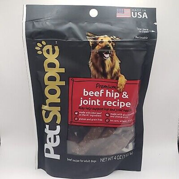 Pet Shoppe Dog Treats Beef Hip & Joint 4 Oz Pack USA EXP 07/25