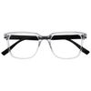 OPULIZE LEO Reading Glasses - Large Rectangular Frame - Clear - Black Arms - Mens Womens - Spring Hinges - R55-C - +3.50