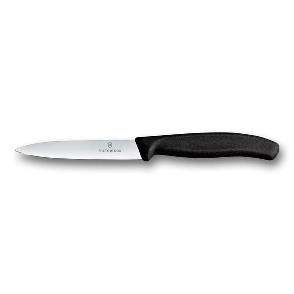 VICTORINOX Swiss Classic 6.7703-X1 Paring Knife, 3.9 inches (10 cm), Black, Fruit Knife, Peeler