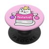 Cute Pink Christmas Tree Cat PopSockets Swappable PopGrip