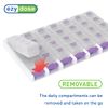 EZY DOSE Weekly (7-Day) Pill Case, Medicine Planner, Vitamin Organizer Box, 4 Times a Day, Small Removable Compartments, Covenient and Easy to Use, Color May Vary, Clear Lids, BPA Free