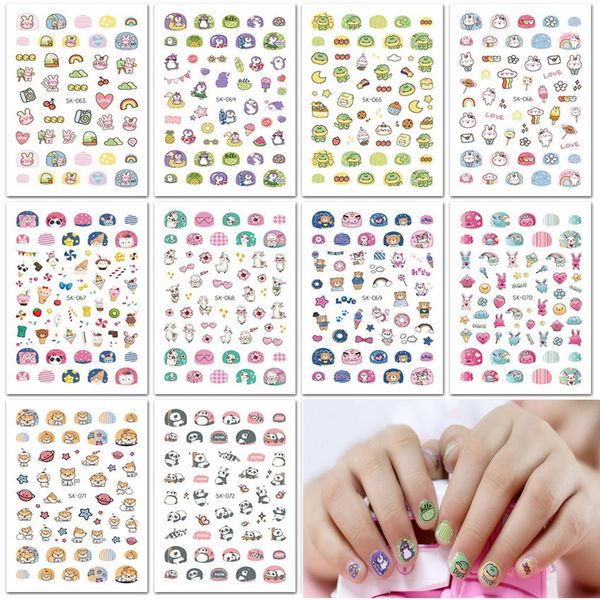 Nalaina Nail Stickers (10 Pieces), Nail Stickers, Cartoon Flower Pattern, For Children, Cute, Nail Wrap, Cute, Popular, Beginners, Girls, Ultra Thin, Women's, Reward Stickers, Birthday Parties, Cultural Festivals, School Festivals, DIY Nail Tools, Finger 