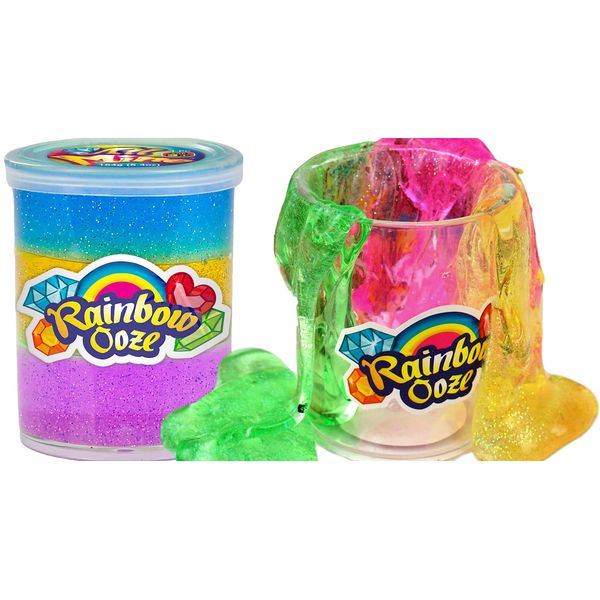 JA-RU Rainbow Slime Kit (1 Slime Bucket) Neon Candy Glitter Slime for Kids, Boys & Girls. Stress Relief Satisfying Sensory Putty Toys. Party Favor Birthday Gift Ideas. 4634-1A