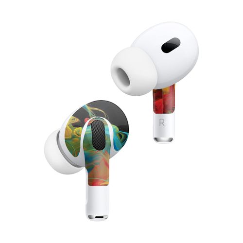 MightySkins (2 Pack) Skins Compatible with Apple AirPods Pro 2 - Primary Smoke | Protective, Durable, and Unique Vinyl Decal wrap Cover | Easy to Apply, Remove, and Change Styles | Made in The USA