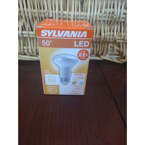 Sylvania R20 LED Bulb, 50W Equivalent Efficient 6W, Dimmable, 22 Years, 525