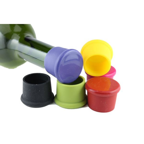 iMakim's Silicone Wine Stopper, Bottle Cap, Bottle, Lid, Stopper, Set of 6 Colors