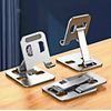 Foldable Metal Mobile/Tablet Phone Holder - Multi-Angle Adjustable, Compact and Portable - Silver