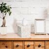 Macrame Tissue Box Cover, Decorative Woven Cotton Rope Design, Square, Cream
