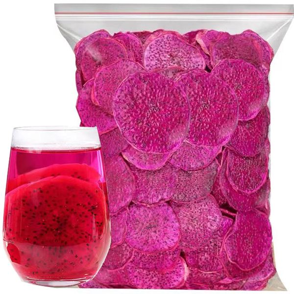 Dried Dragon Fruit Chips 7.05 oz Dried Fruit Snacks Pitaya Fruit Chips From Red Dragon Fruit 火龙果干 200g