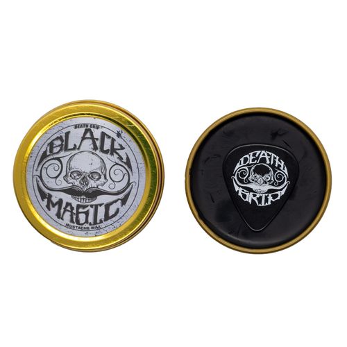 Black Mustache Wax | Black Magic Death Grip Moustache Wax | Hide Grey Hair In Beard Or Moustache | Extra Strong Hold Mustache Wax Unscented | 1 oz Tin Heat Source Required