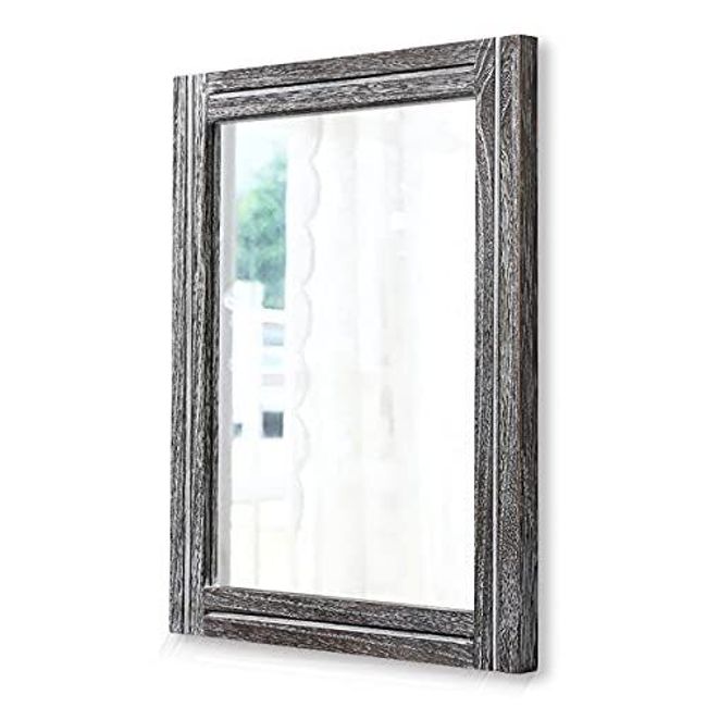 Rustic Mirror Wood Framed Wall Mirror Rectangle Bedroom Bathroom Farmhouse Decor