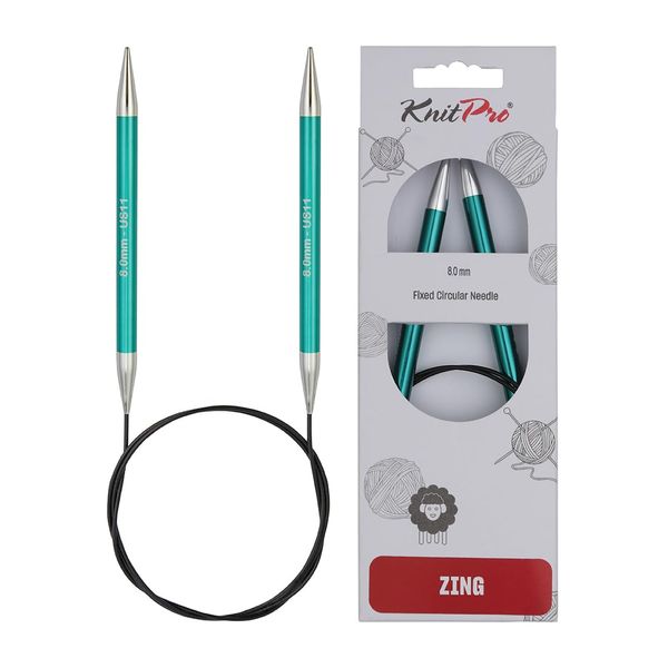 KnitPro Zing Fixed Circular Needles 40" (100cm) | Size 8.00mm