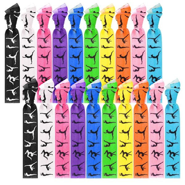 20 Pieces Girls Gymnastics Hair Ties Gymnastic Hair Accessories Ribbon Ponytail Holders No Crease Sport Hair Bands for Gymnast Women
