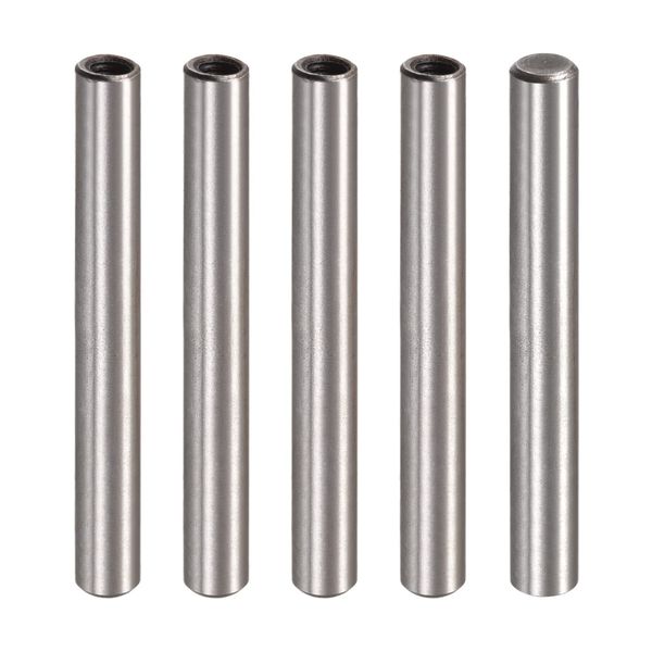 uxcell M4 Internal Screw Knock Pins, 0.2 x 2.2 inches (6 x 55 mm), Chamfered Flat Carbon Steel, Cylindrical Pin, Bed, Bookcase, Hardware, Industrial Pins, Pack of 5