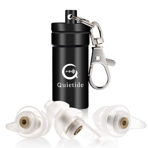 Quietide Q5 Earplugs, Sound Insulating Earplugs for Sleep, Washable, Airplanes, Work, Studying, Carrying Case Included, Japanese Instruction Manual Included (English Language Not Guaranteed), Gold