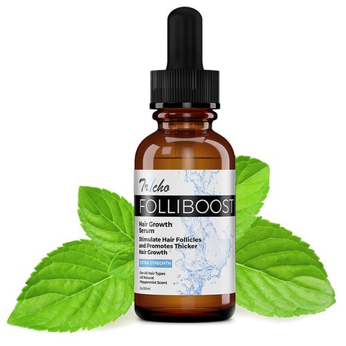 Tricho Labs Folliboost Hair Growth Serum - Natural-Based Formula with Biotin, AnaGain, Baicapil, Peppermint Oil, for Thick, Full Hair - Helps Fight the Signs of Hair Loss - Made in the USA - 2oz