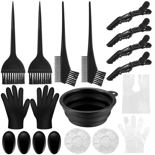 Yibaijia 18-Piece Hair Dye Brush Set, Hair Dyeing Accessories, Hair Dyeing Tool with Brush Comb, Hair Dye Bowl, Colouring Brush, Ear Cover Hair