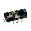 Hanyi Lipstick Case with Mirror, 3 Pcs Vintage Floral Print Leather Lipstick Holder Box Jewelry Organiser