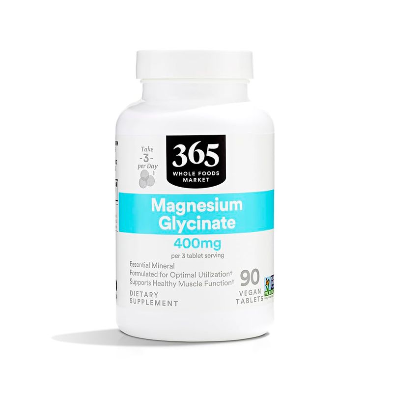365 by Whole Foods Market, Magnesium Glycinate Tablets, 400 MG, 90 Count