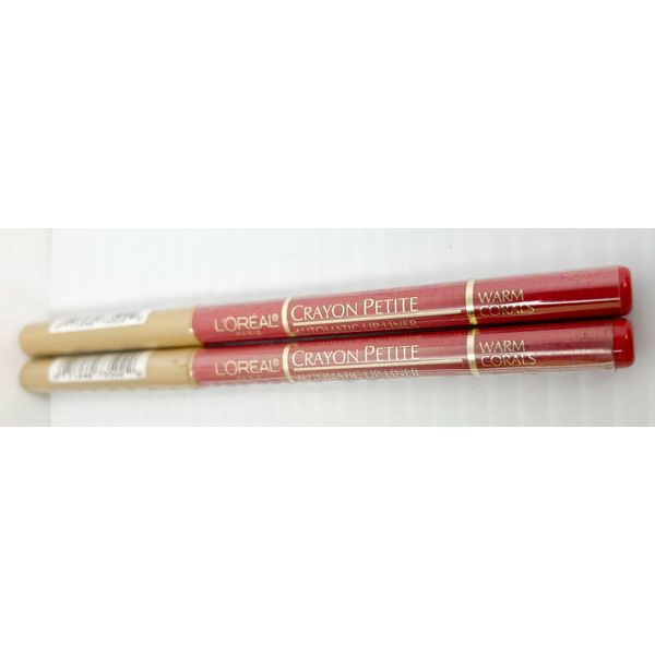 New (2) L'OREAL CRAYON PETITE Automatic Lip Liner - WARM CORALS  ** RARE