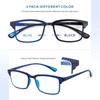 CARA 2 Pack Progressive Multifocus Reading Glasses, Flexible Lightweight TR90 Frame Blue Light Blocking Computer Readers, Workspace for Near Range (C1, 2.00)