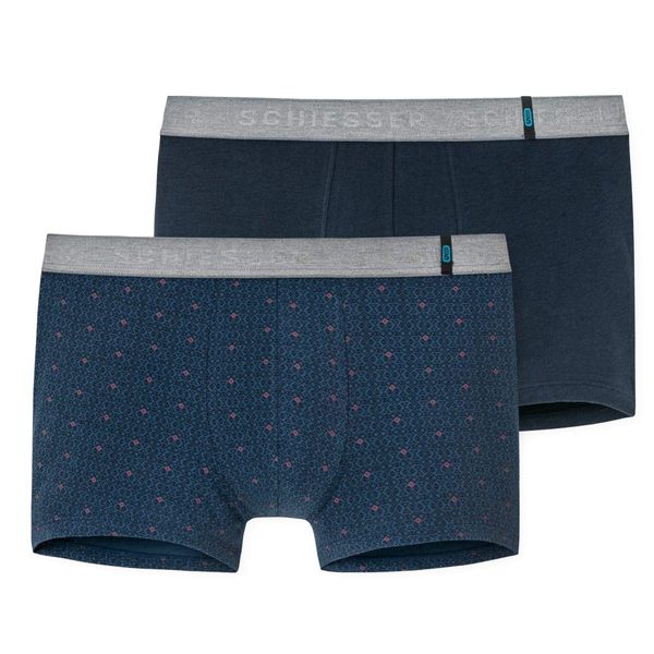 Schiesser Herren Lange Loungehose Mix & Relax mit Bündchen - dunkelblau-gem. - Größe 48