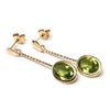 9ct Gold Peridot long Drop Dangly Earrings