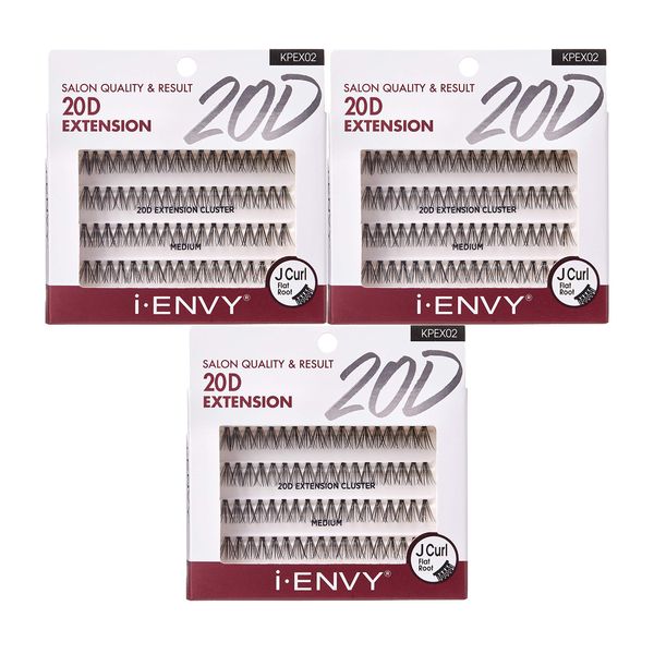 i-ENVY 20D Extension Cluster Individual Lashes (Medium, 3 PACK)