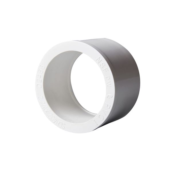 Rainbow Dream 1" x 3/4" PVC Reducing Bush Adapter Pipe Fitting (Socket x Socket) - 10 Packs, White