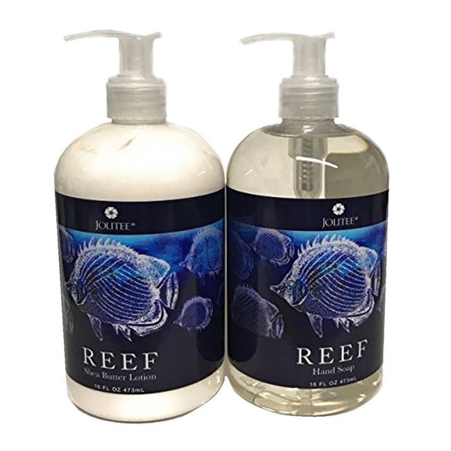 Reef Luxury Shea and Cocoa Butter with Sea Kelp Extract, Soap and Lotion Set, No Caddy