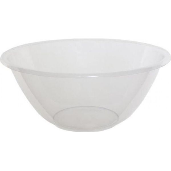 Set of 2 20cm MIXING BOWL CLEAR PLASTIC by WhiteFurze Salad Fruit Bowl