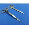 2 T/C IRIS STRAIGHT+LA GRANGE DOUBLE CURVED MICRO SURGERY SURGICAL SCISSORS 4.5"