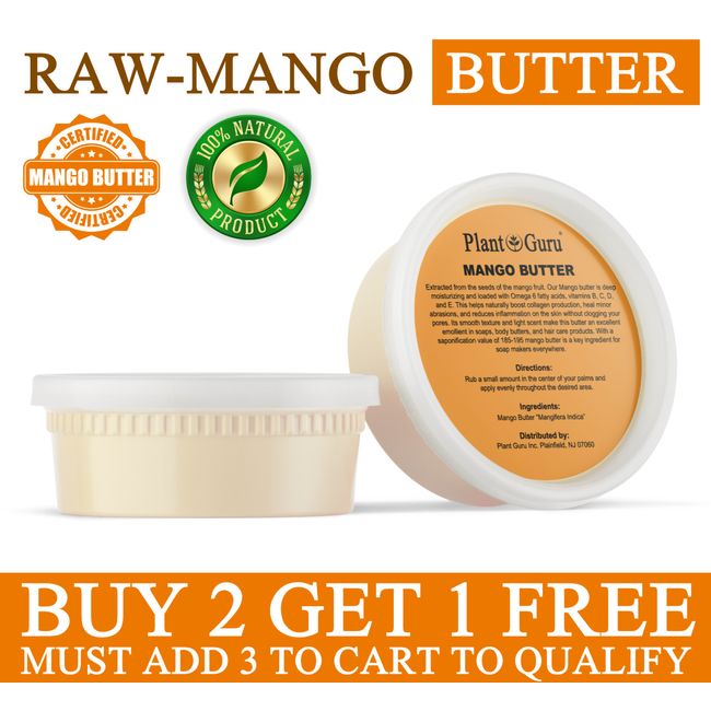 Mango Butter Raw 8 oz. 100% Pure Unrefined Organic Natural For Skin, Body, Hair