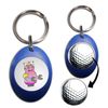 BadgeBeast.co.uk White Girl Robot - Blue Golf Ball Marker Key Ring