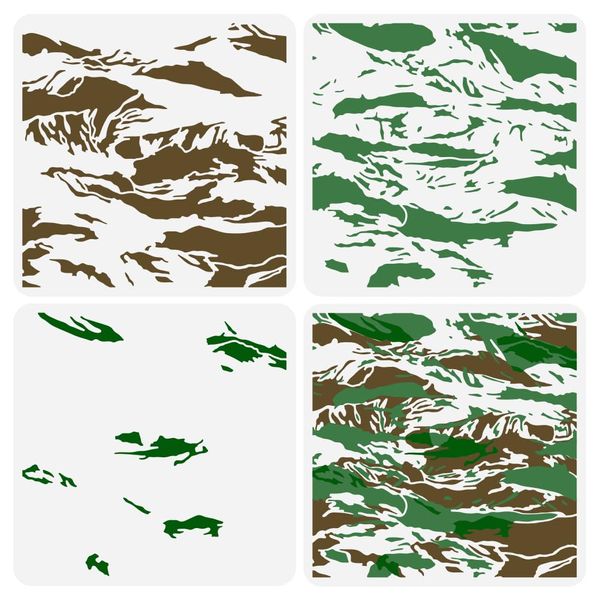 FINGERINSPIRE 3 Pcs Layered Brushstroke Camouflage Stencil 11.8x11.8inch Brushstroke Camouflage Stencils for Painting Messy Patterns Stencil Reusable DIY Art Craft Stencils for Home Wall Decor