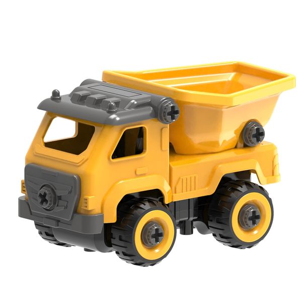 TOYTWIST Take Apart Toy Dump Truck with Electric Screwdriver, Hands-on Skill Remote Control Toy Car Construction Set Indoor/Outdoor Play STEM Learning Game, Present for Boys and Girls