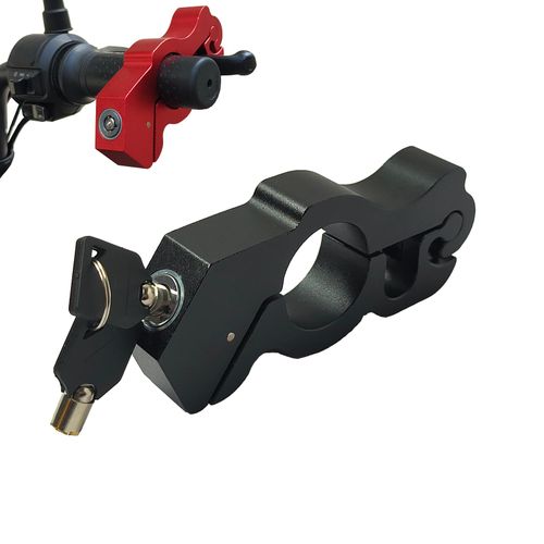 JCSUMRID Motorcycle Anti-Theft Handlebar Grip Throttle Lock CNC Aluminum Brake Lock Replacement for Motorbike Scooter Dirt Bike ATV Street Bike Electric Motorcycle(Black)