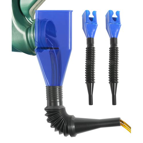 RACOONA 2 Pcs Funnels for Automotive Use,Flexible Draining Tool Snap Funnel,Draining Oil Snap Plastic Funnel,Hand-Free Funnel with Hose,Car Accessories Spill-Free Funnel for Automotive Engine Oil