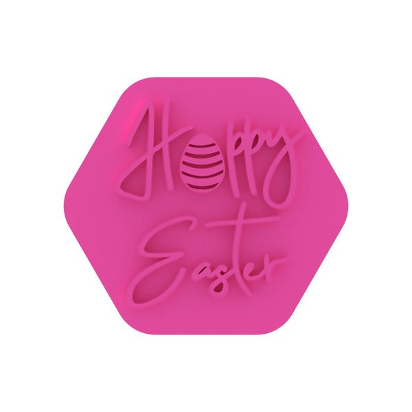 LissieLou Hoppy Easter Cookie Stamp Easter Icing Fondant Embosser - Light Pink