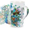 NymphFable Ceramic Coffee Mug 18oz Peacock Coffee Cups with Handle Personalized Baking Pattern Tea Cup Large