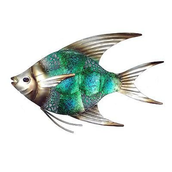 Joybee 12.5inch Coastal Ocean Sea Metal Fish Wall Art Decor christmas Decoration